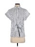 Zara Stripes Silver White Short Sleeve Blouse Size XS - photo 1