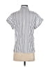 Zara Stripes Silver White Short Sleeve Blouse Size XS - photo 2