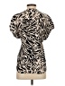 H&M 100% Viscose Animal Print Tan Short Sleeve Blouse Size XS - photo 2