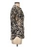 H&M 100% Viscose Animal Print Tan Short Sleeve Blouse Size XS - photo 4