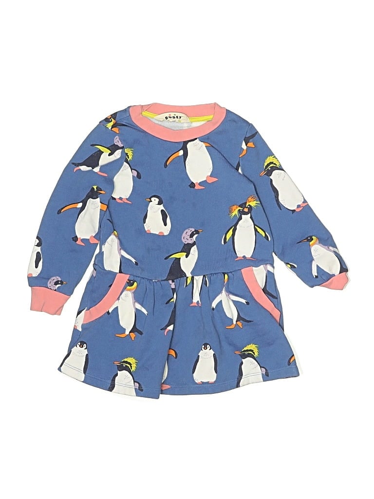 Pre-owned Mini Boden Kids' Dress In Blue