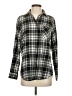 J for Justify Plaid Black Long Sleeve Blouse Size S - photo 1