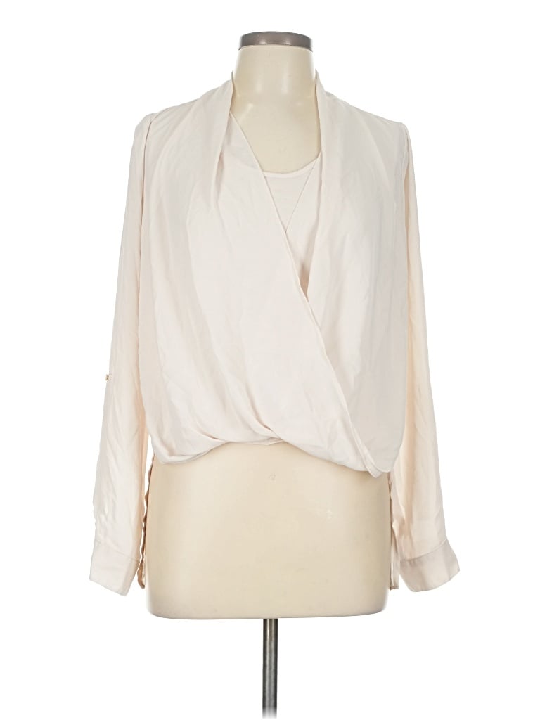 Pre-owned Papaya Long Sleeve Blouse In White