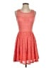 THREE PINK HEARTS 100% Polyester Hearts Orange Cocktail Dress Size XS - photo 1