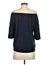 Lou & Grey Solid Color Block Blue 3/4 Sleeve Top Size XS - photo 2