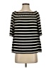 BB Dakota Stripes Color Block Solid Black 3/4 Sleeve Top Size S - photo 1