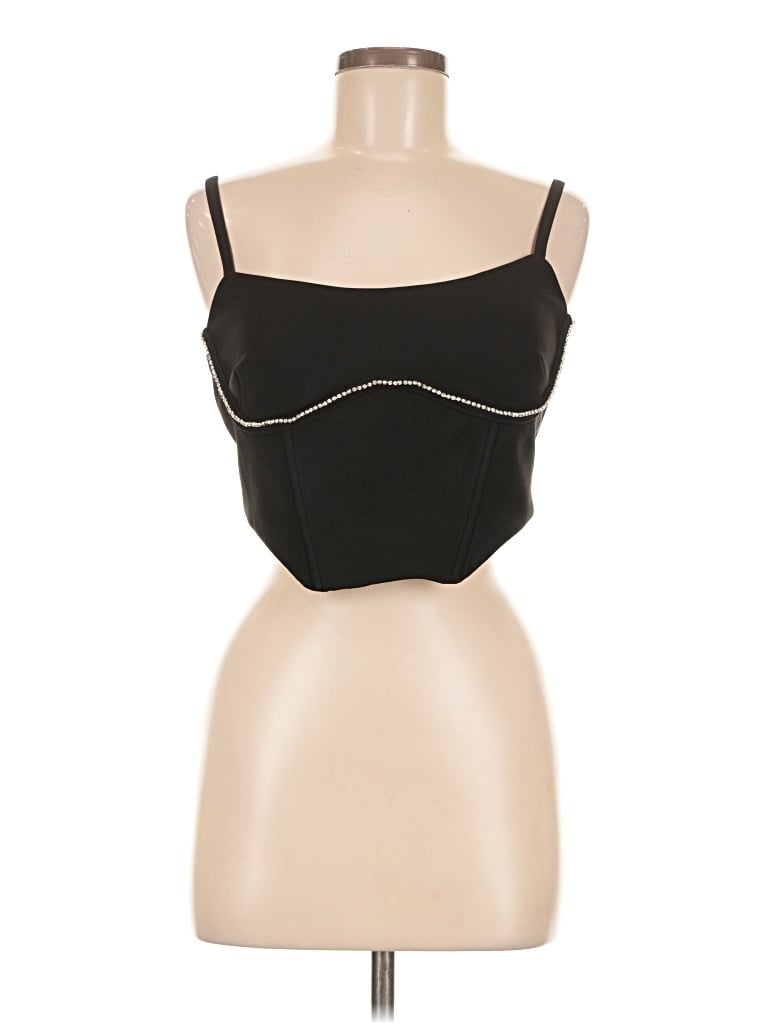 Pre-owned White Fox Tube Top Black Strapless Neckline Tops