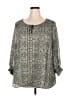 Roz & Ali 100% Polyester Green 3/4 Sleeve Blouse Size 3X - photo 1