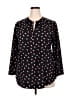 Maison Jules 100% Polyester Hearts Black 3/4 Sleeve Blouse Size XXL - photo 1