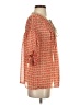 Max Studio 100% Polyester Orange 3/4 Sleeve Blouse Size XS - photo 4