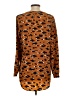 Madison 100% Polyester Animal Print Brown Long Sleeve Blouse Size XS - photo 2