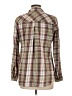 True Craft 100% Cotton Plaid Brown Long Sleeve Button-Down Shirt Size L - photo 2
