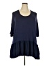 Roaman's 100% Polyester Blue 3/4 Sleeve Top Size 22 (1X) - photo 1