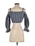 En Saison 100% Cotton Blue 3/4 Sleeve Blouse Size S - photo 2