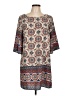 Bebop 100% Polyester Print Brown Casual Dress Size L - photo 1