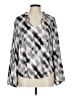 Cloth & Stone Argyle Silver Long Sleeve Blouse Size L - photo 1