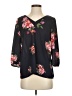 Skies Are Blue 100% Polyester Floral Black 3/4 Sleeve Blouse Size S - photo 1