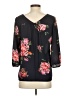 Skies Are Blue 100% Polyester Floral Black 3/4 Sleeve Blouse Size S - photo 2