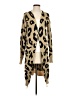 Assorted Brands 100% Polyester Animal Print Tan Cardigan Size Sm - Med - photo 1