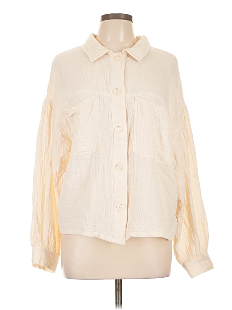 Pre-owned Sanctuary Long Sleeve Blouse In White