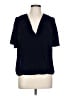 Ella Moss 100% Polyester Blue Black Short Sleeve Blouse Size L - photo 1
