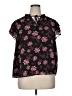 Maison d' Amelie Floral Black Short Sleeve Blouse Size XL - photo 1