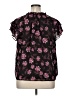 Maison d' Amelie Floral Black Short Sleeve Blouse Size XL - photo 2