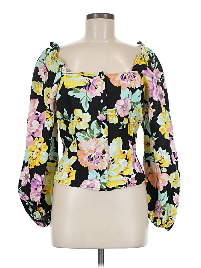 Pre-owned Who What Wear 3/4 Sleeve Blouse In Black