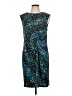 Apt. 9 Print Blue Cocktail Dress Size L - photo 1