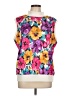 Assorted Brands 100% Polyester Floral Purple Sleeveless Blouse Size L (estimated) - photo 1