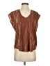 Dear John 100% Polyester Metallic Brown Short Sleeve Top Size XS - photo 1