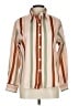 Unbranded 100% Polyester Stripes Tan Long Sleeve Blouse Size L - photo 1