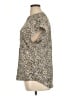 Cynthia Steffe 100% Polyester Animal Print Tan Short Sleeve Blouse Size XL - photo 5