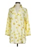 CAbi 100% Polyester Floral Yellow Ivory 3/4 Sleeve Blouse Size S - photo 1