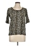 MICHAEL Michael Kors Animal Print Gold Short Sleeve Blouse Size L - photo 1