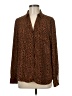 The Limited 100% Polyester Animal Print Brown Long Sleeve Blouse Size M - photo 1