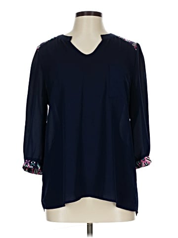 Pink Owl 3/4 Sleeve Blouse (view 1)