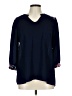 Pink Owl 100% Polyester Blue 3/4 Sleeve Blouse Size L - photo 1