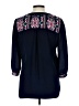Pink Owl 100% Polyester Blue 3/4 Sleeve Blouse Size L - photo 2