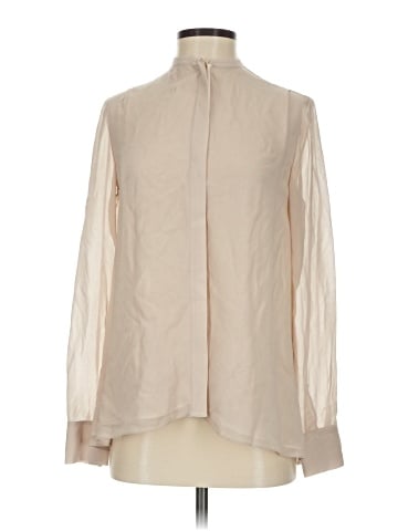 Vince. Long Sleeve Silk Top (view 1)