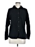 Unbranded Solid Black Long Sleeve Button-Down Shirt Size M - photo 1