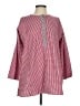 Embellish 100% Cotton Checkered-gingham Red 3/4 Sleeve Blouse Size S - photo 1