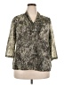 Dana Buchman 100% Polyester Camo Green 3/4 Sleeve Blouse Size 2X - photo 1