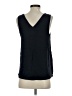 Theory 100% Silk Black Blue Sleeveless Silk Top Size S - photo 2