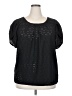 Joie De Vivre Black Short Sleeve Blouse Size 2X - photo 1