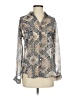 Olivaceous Animal Print Silver Long Sleeve Blouse Size S - photo 1