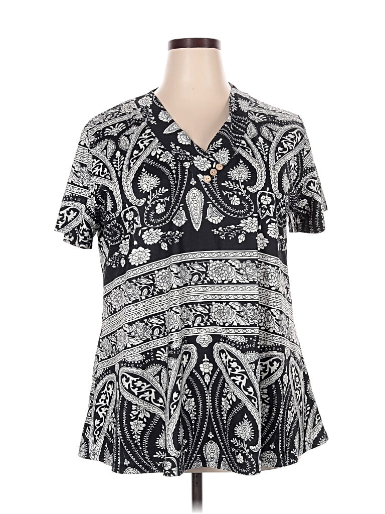 Pre-owned Unbranded Short Sleeve Blouse In Silver