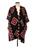 Relativity 100% Acrylic Black Red Poncho Size S - photo 1