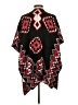 Relativity 100% Acrylic Black Red Poncho Size S - photo 2