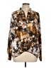 Patrizia Luca 100% Polyester Print Brown Long Sleeve Blouse Size L - photo 1